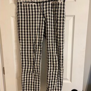LOFT Black and White Checkered bubble cropped/capri Pants